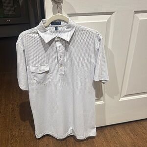 Peter Millar White Patterned Men's Shirt
